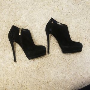 Black Suede Booties Size 8